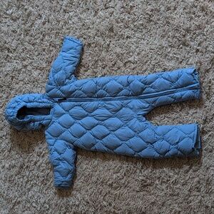 Lands End Blue Goose Down Baby Snowsuit Size 12 Months